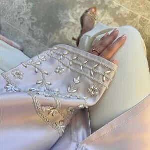 Pink embroidered abaya